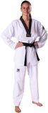 Kwon Dobok Premiere Plus - WT reconnu - Unisex - Wit/Zwart/Zwart - Lange mouw - Polyester - 190