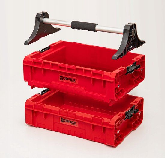 QBRICK PRO Red Gereedschapskist Box 130 met Handvat & Extender