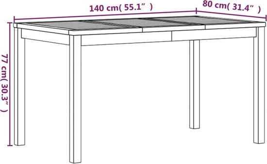 vidaXL 3-delige Tuinset massief teakhout