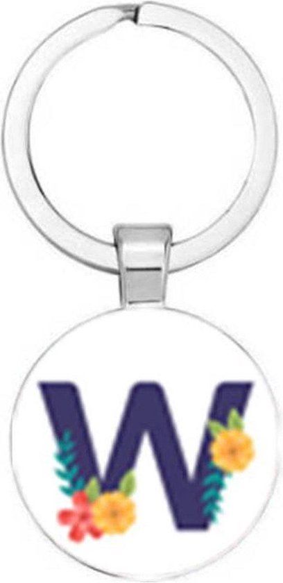 Akyol - Letter W Sleutelhanger - Alfabet - Unisex - Wit/Zwart