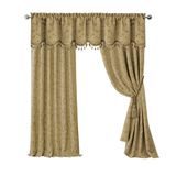 Elrene Home Fashions Mia Jacquard Scroll Verduisterend Gordijn, 132 x 213 cm (1 Panel), Goud