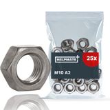 HELPMATE M10 zeskantmoer DIN 934 roestvrij staal A2 25 stuks