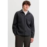 JACK & JONES ESSENTIALS relaxed fit overshirt - donkergrijs