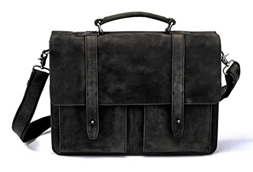 HIIERO Uniseks Messenger Bag voor volwassenen - Zwart - Eenheidsmaat