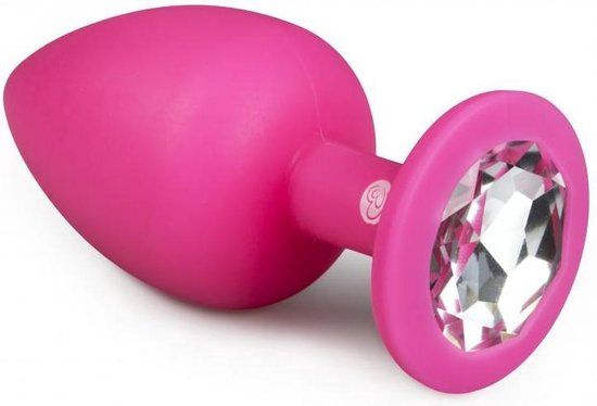 EasyToys Diamond Plug Groot - Roze - Siliconen - 4 cm - Roze - 7.5 cm