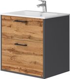 Vicco Ensemble de salle de bain Lanco, Chêne anthracite/doré, 60 x 60 cm 2 pièces