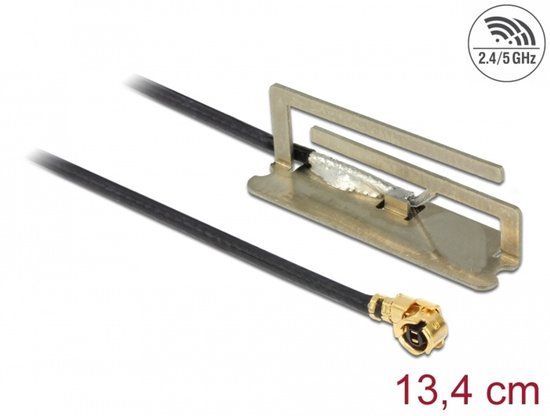 Delock WLAN 802.11 ac/a/h/b/g/n Antenna I-PEX Inc., MHF® I plug 1,5 dBi 13.4 cm PIFA internal