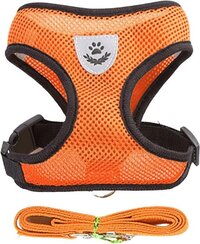 Luxyana Pets Easy Step-In Hondenharnas - S - Oranje - Kleine Honden & Katten - Incl. Riem