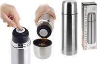 Excellent Houseware Basis Thermoskan | Isolatiekan bullet 0.75 ltr | Roestvrijstale drinkbeker | Zilver