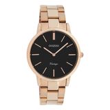 OOZOO Timepieces - Rosé goudkleurige horloge met rosé goudkleurige roestvrijstalen armband - C20037