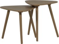 WOOOD Nila Bijzettafels - Hout - Mud - Set van 2