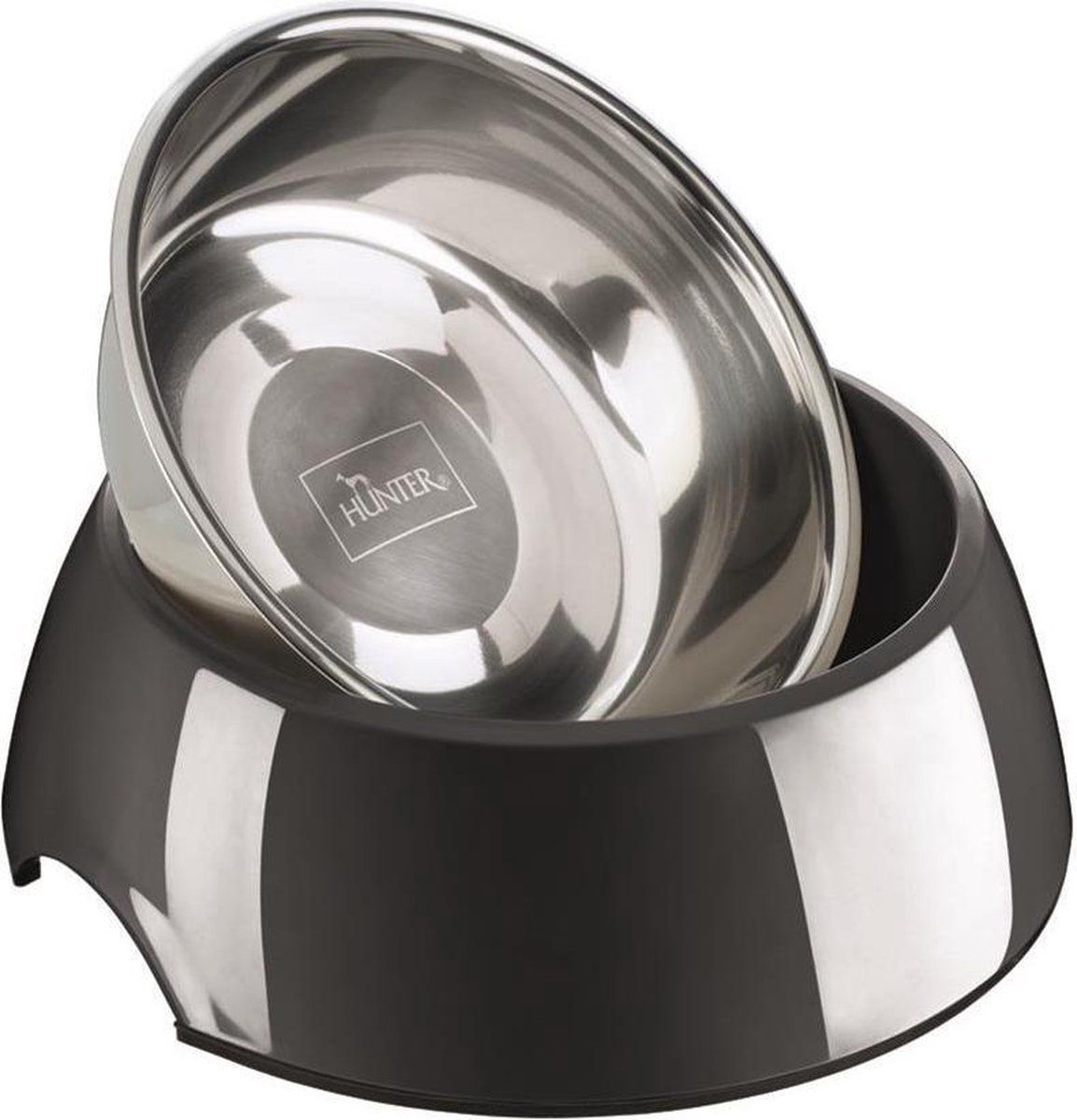 Hunter Melamine Voer- en Drinkbak - Zwart - 160 ml