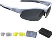 BBB Cycling Fietsbril Heren en Dames - Wielrenbril Met 3 Lenzen - Sportbril Met Hoes - Lichtgewicht Racefiets Bril - Mat Wit - Impress Travelcase BSG-58T