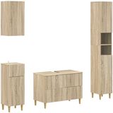 vidaXL - 4-delige Badkamerkast Set ARNHEM Sonoma Eiken Bewerkt hout