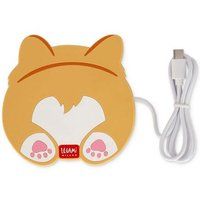 Legami - USB-kopjeswarmer, Warm It Up, 10 x 10 cm, van vinyl, ideaal voor kopjes en glazen met platte bodem, USB-ingang, motief Corgi