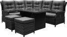 Premium collection Ibiza hoek dining loungeset 6-delig antraciet