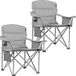 TRVLMORE Campingstoelen XL - Opvouwbaar - 2-Pack - Grijs