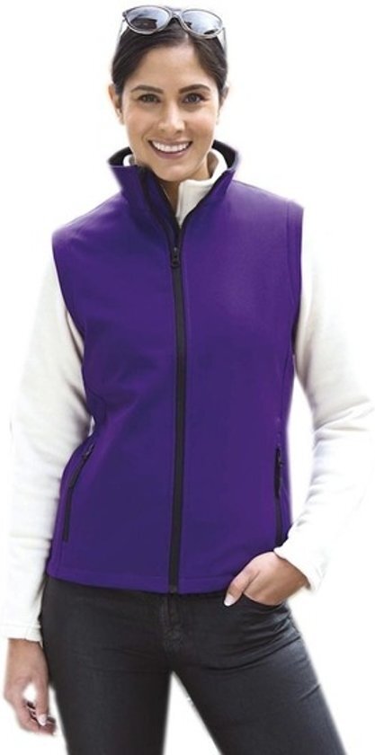 Result Softshell casual bodywarmer paars voor dames - Outdoorkleding wandelen/zeilen - Mouwloze vesten 2XL (44/56