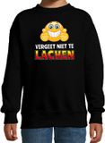 Bellatio Decorations Shoppartners Bv Funny emoticon sweater Vergeet niet te lachen zwart voor kids - Fun / cadeau trui 98/104