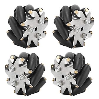 minifinker Omni-directioneel wiel, RC Robot TPR-materiaal 48 mm 2-paar Mecanum-wiel voor slimme robotauto-accessoires