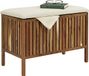 Merkloos Relaxdays Wasmand - 80 liter - met zitkussen - acaciahout