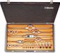 Beta Assortiment van verchroomd stalen tappen en snijplaten, cilindrisch GAS draad, met toebehoren in houten kist 446ASG/C23