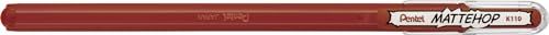 Pentel K110-VEX Mattehop Gel rollerball met zeer dekkende inkt in matte afwerking, model met dop, 1 stuk, bruin