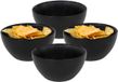 Bellatio Design Kommetje/serveer schaaltje Samos - anthracite/noir - 6x - petit déjeuner/amuse-gueule - céramique - empilable - 14 x 7 cm - bols à soupe