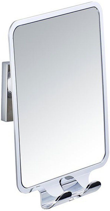 WENKO Scheerspiegel Quadro Vacuumloc 14x19cm ABS Chroom