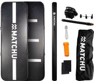 Matchu Sports Matchu - Airtrack - Opblaasbare turnmat - 3 m x 1 m x 10 cm - Gymnastiekmat - Incl. elektrische pomp & Plakset - Zwart