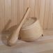 Seau et cuillère de sauna en bois pour usage domestique
