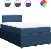 vidaXL Boxspring met matras stof blauw 120x200 cm