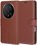 Techsuit Hoesje geschikt voor HONOR Magic8 Pro - Leather Folio Book Wallet Case - Bruin