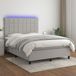 Maison Exclusive - Lit boxspring avec matelas et éclairage LED, gris, 140x200 cm, textile