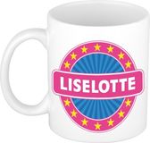 Bellatio Decorations Liselotte Voornaam Koffiemok Beker Wit/Roze 300 ml