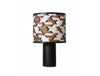Grande lampe à poser en bois de chêne et bambou marron et noir