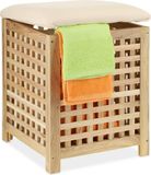 Merkloos Relaxdays Wasmand met zitting