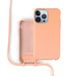 Coverzs Housse en silicone avec cordon adaptée à l'Apple iPhone 13 Pro - Orange
