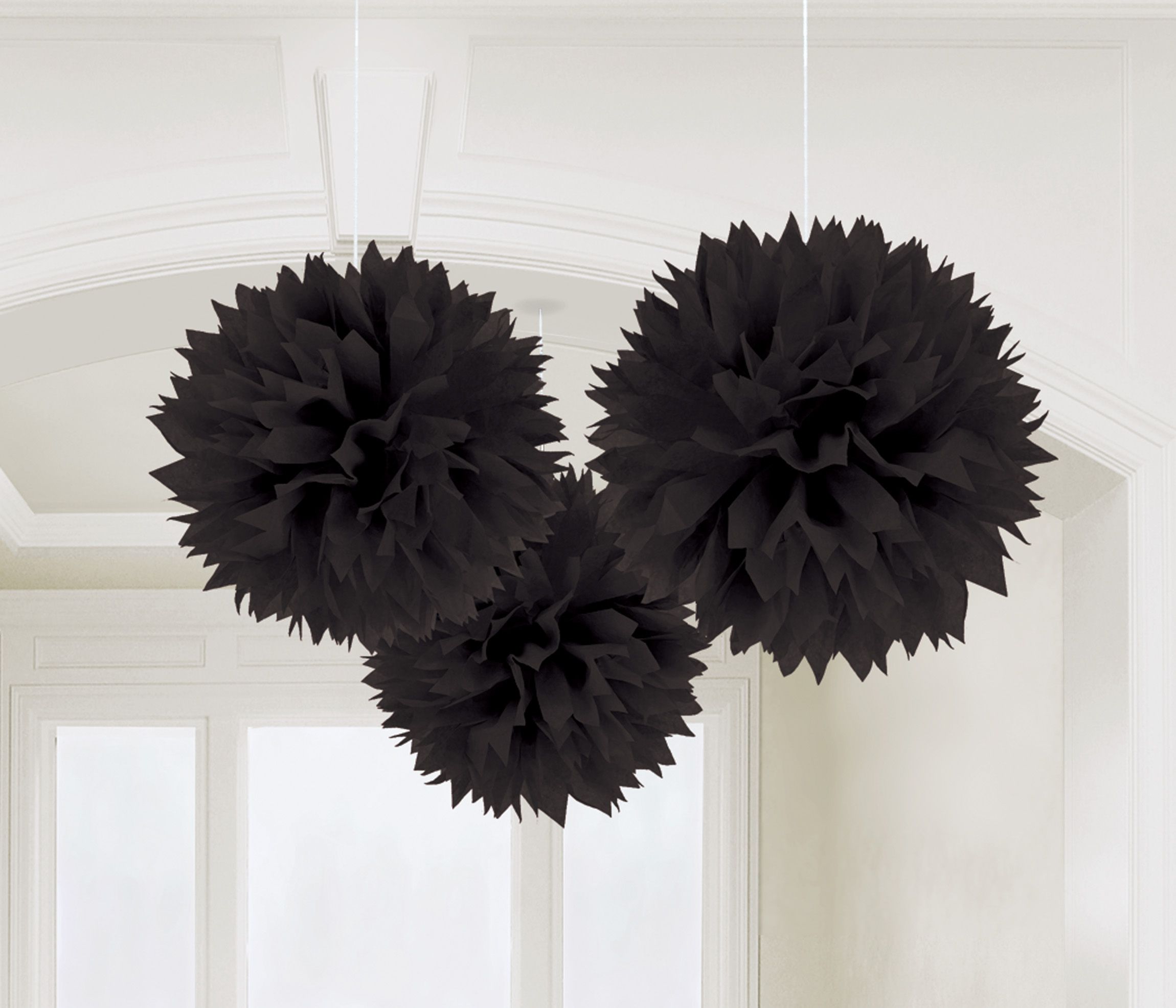Delights Direct Amscan Pompoms Feestdecoratie 40,6 Cm 3 Stuks Zwart
