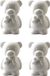 Merkloos Rayher Hobby/DIY piepschuim beren/beer met strik - 4x - wit - 20 cm