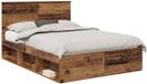 vidaXL Bedframe met lade, antiek hout, 150 x 200 cm, massief grenen