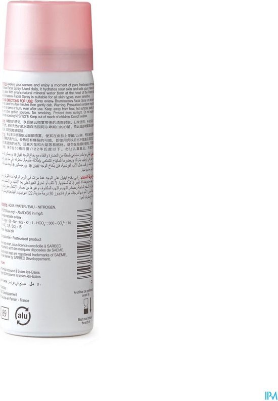 Evian Thermaal water verstuiver Spray 50 ml