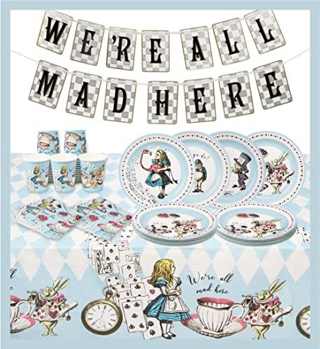 Alice in Wonderland Birthday Decorations - 16 Guests - Party Supplies