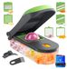 Coupe-légumes - Râpe à légumes 6-en-1 - 1200 ml - Inox - Pour fruits et légumes
