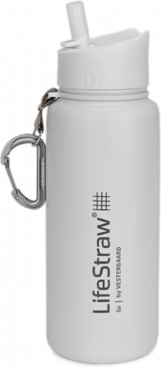 LifeStraw Go Stainless Steel Water Filter Bottle 710ml, white