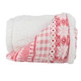 Lavish Home Fleece Sherpa deken gooi-roze sneeuwvlokken, polyester, 50 "x 60"
