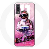 Maniacase Hoesje voor Samsung Galaxy A02 Formule 1 Sergio Pérez F1 Coureur Roze