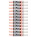 Pentel Maxiflo MWL6 Whiteboard-marker, droog afwisbaar, brede wigpunt, vloeibare inkt, oranje, 12 stuks