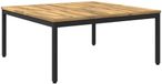 vidaXL Salontafel Wit en zwart 98 x 100,5 x 45 cm Massief Acacia Hout