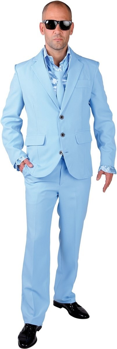 Magic by freddy Glitter & Glamour Kostuum Ice Cool Men In Blue Man Medium Carnaval kostuum Verkleedkleding